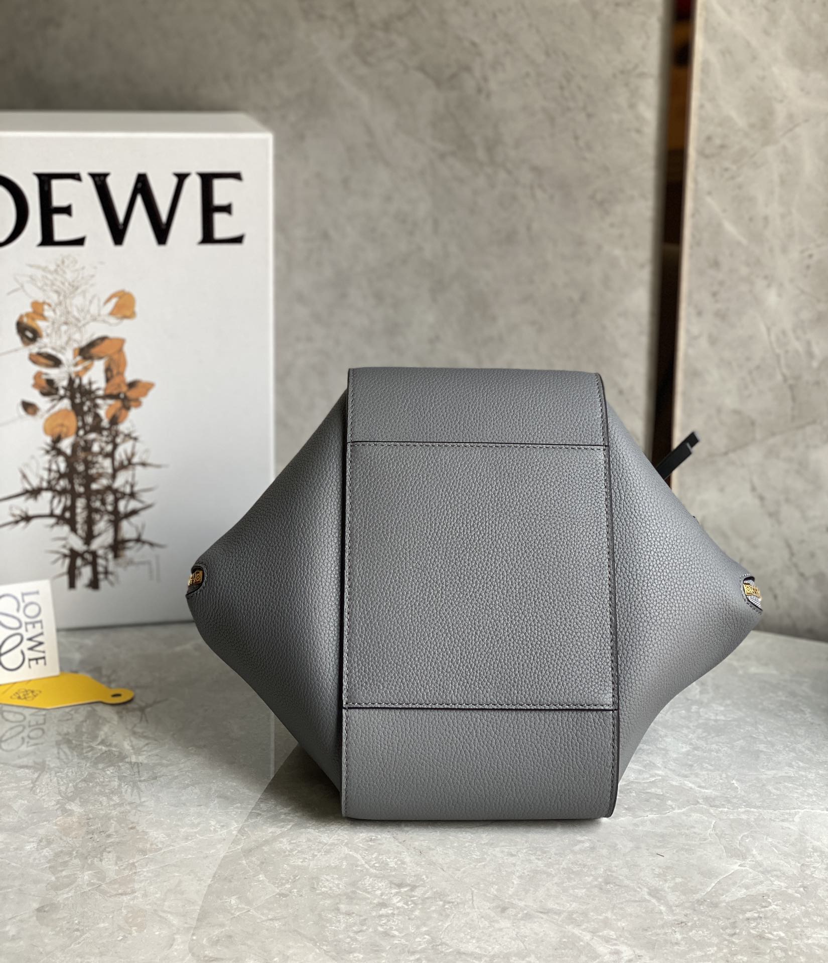 Loewe Small Hammock Bag in Soft Grained Calfskin Grey